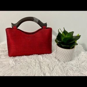 Red Silk Handbag *never used*